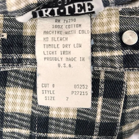 Vintage Niki Lee Gingham Button Wrap Skirt Size 7 Unique Retro